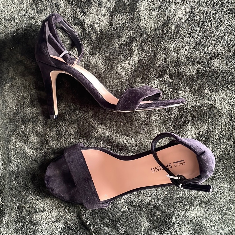 💌 call it spring black velvet heels